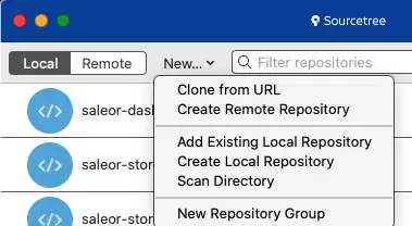 How to clone a Github repo Sourcetree select new