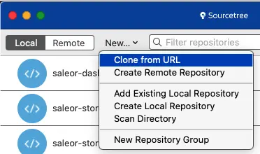 How to clone a Github repo Sourcetree select clone from url