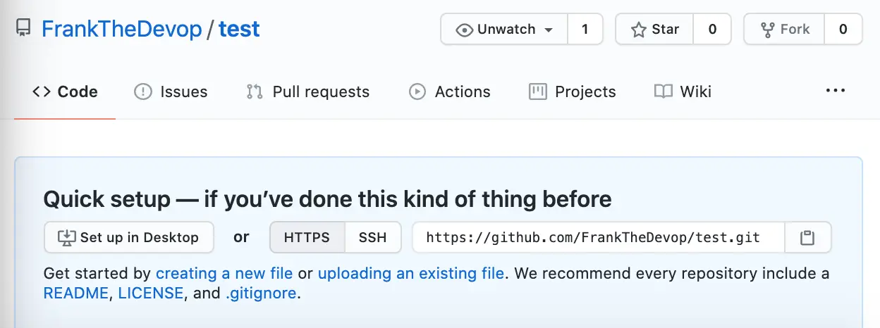Github How to use New Repository Confirmation