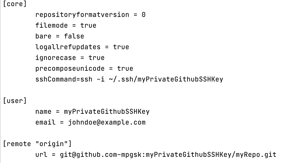 Configuration to use SSH Key on GitHub